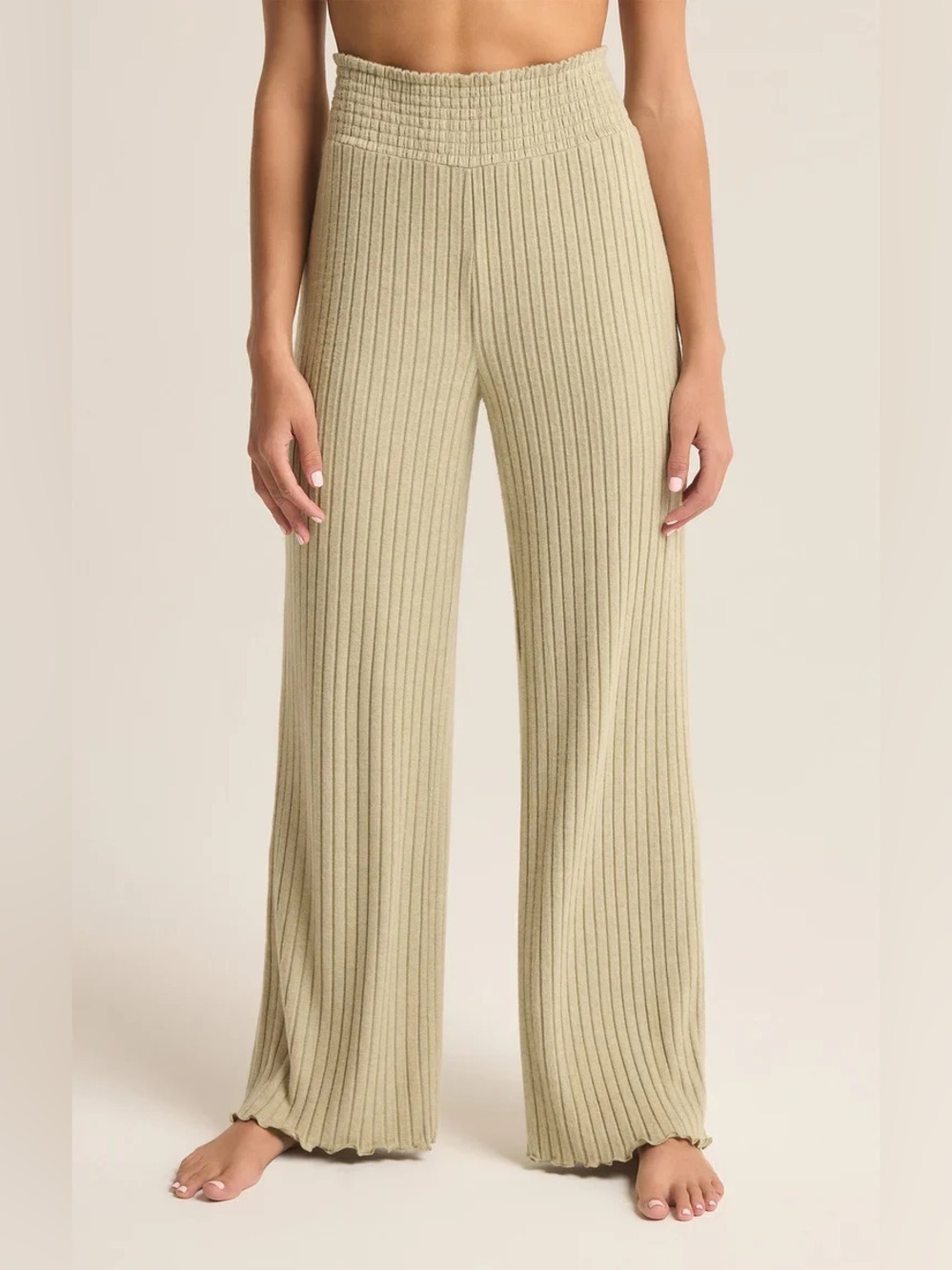Z Supply Dawn Smocked Rib Pant Size Large